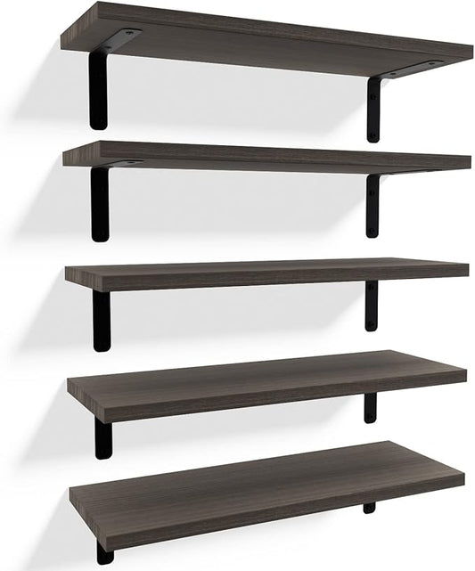 RICHER HOUSE Floating Shelves for Wall Décor, Rustic Wood Wall Mounted Shelves