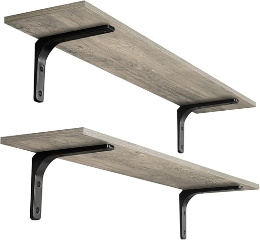 DINZI LVJ Long Wall Shelves, 39.4Inch Wall Mounted Shelves Set of 2, Extra