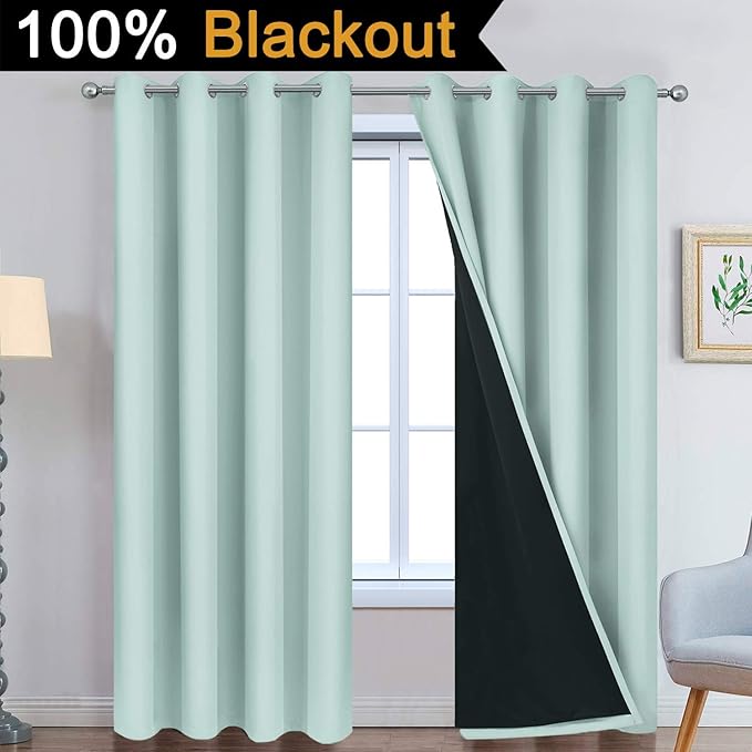 Yakamok 2 Thick Layers Completely Blackout Window Treatment Thermal Insulated