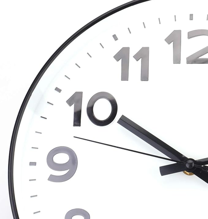 Foraineam 2 Pieces 12-Inch Wall Clock Silent Non Ticking Battery Operated