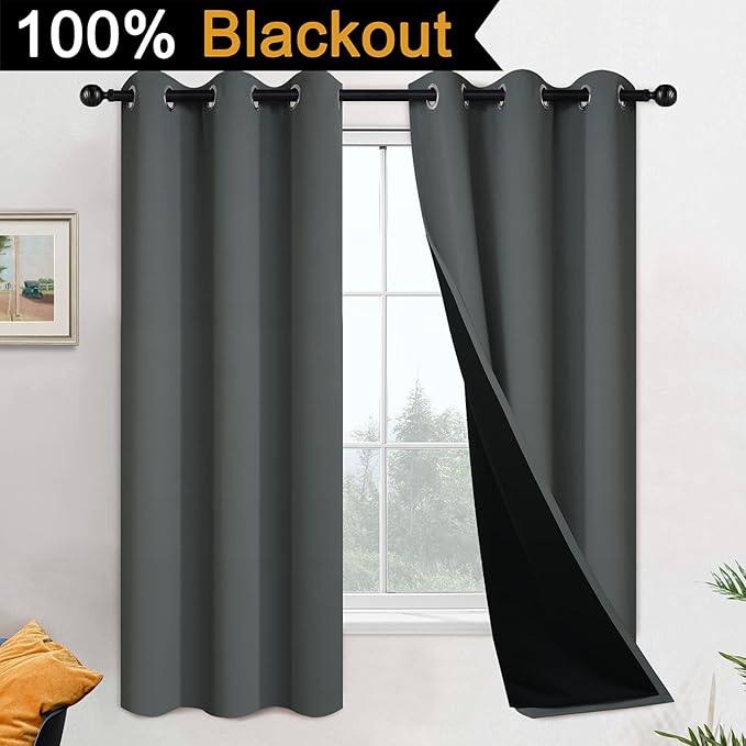 Yakamok 63 Inch Length 100% Blackout Curtains