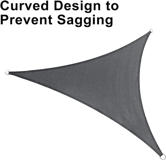 LOVE STORY Custom Size 10'x18'x20.6' Dark Grey Sun Shade Sail Right Triangle Sunshade Fabric Awning Canopy for Patio Backyard Carport Pergola (Customized)