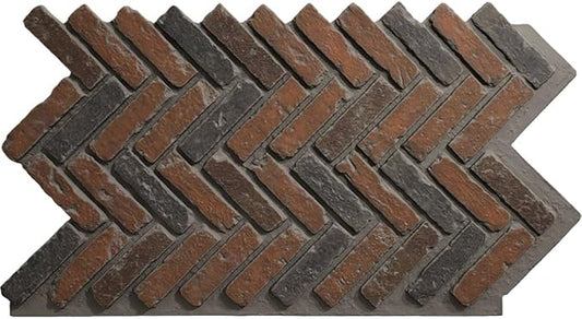 EverStone Herringbone Faux Brick Panel, 46 1/2"W x 25 1/4"H x 1"D, Clay Creek