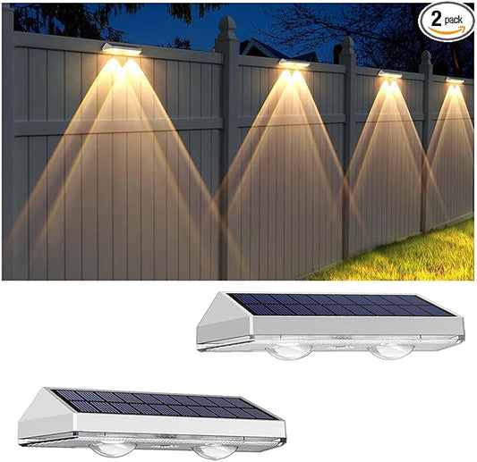 LIANGLOME 2 Pack Solar Fence Lights