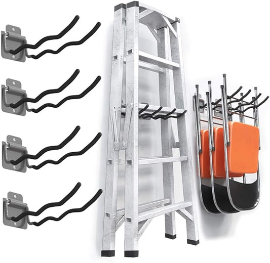 TORACK Garage Hooks Tool Organizer, 4 Pack Heavy Duty Steel 12" Wave Hooks