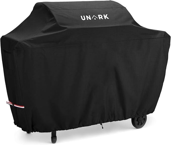 58 inch Grill Cover for Outdoor Grill, Gas Grill Covers Heavy Duty Waterproof Suitable for Weber Genesis 2, All Weather Protection BBQ Cover 58" L x 24" W x 46" H Black