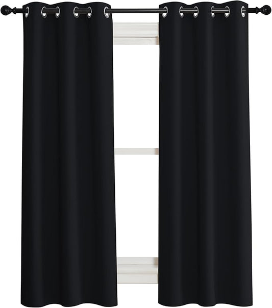 NICETOWN Complete 100% Blackout Curtain Set, Double Panels, Thermal Insulated &