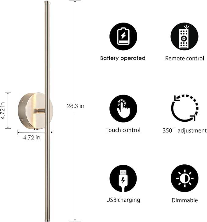 KARTOOSH Battery Operated Wall Sconces