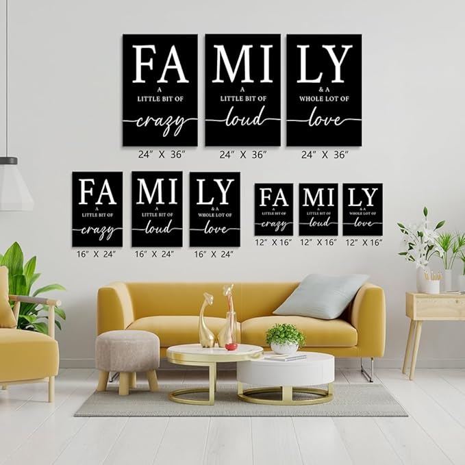 GUBIYU Black Home Family Wall Art