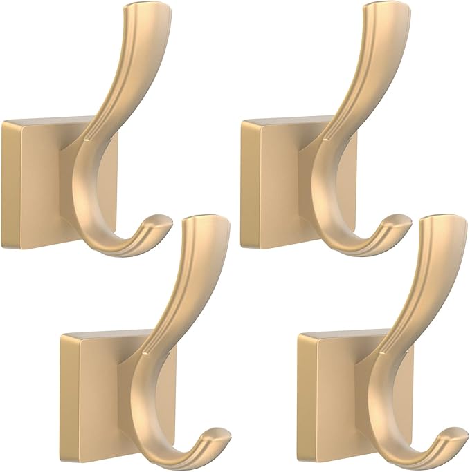 TOFIIGREM Gold Hooks for Wall, Heavy Duty Thick Aluminum Alloy Entry Coat Hooks