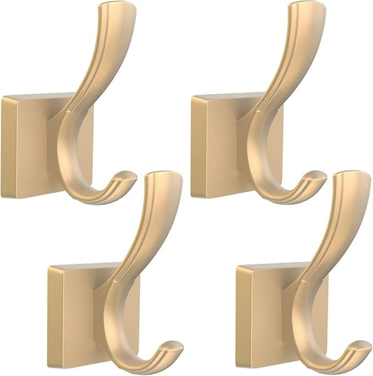 TOFIIGREM Gold Hooks for Wall, Heavy Duty Thick Aluminum Alloy Entry Coat Hooks