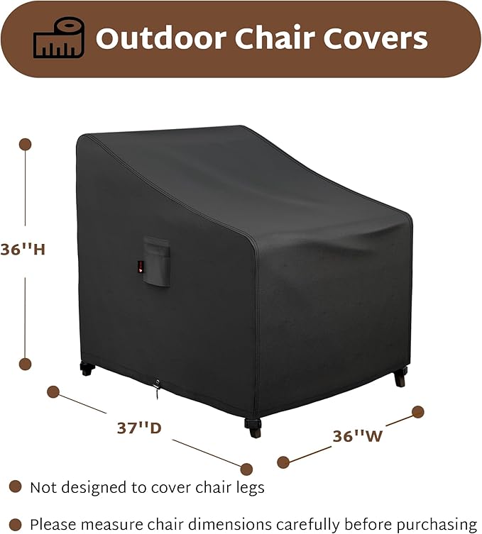 iBirdie Waterproof Outdoor Chair Covers 36 x 37 x 36 inch 2 Pack Patio Furniture Covers