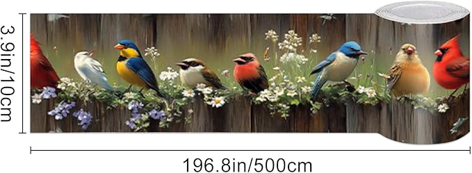 IVN Wallpaper Border Peel and Stick Wall Bird Decorative Wall Trim Self