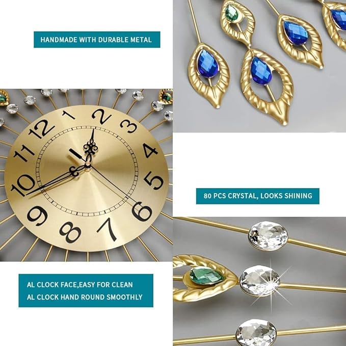 26.4 Inch Gold Large Wall Clock