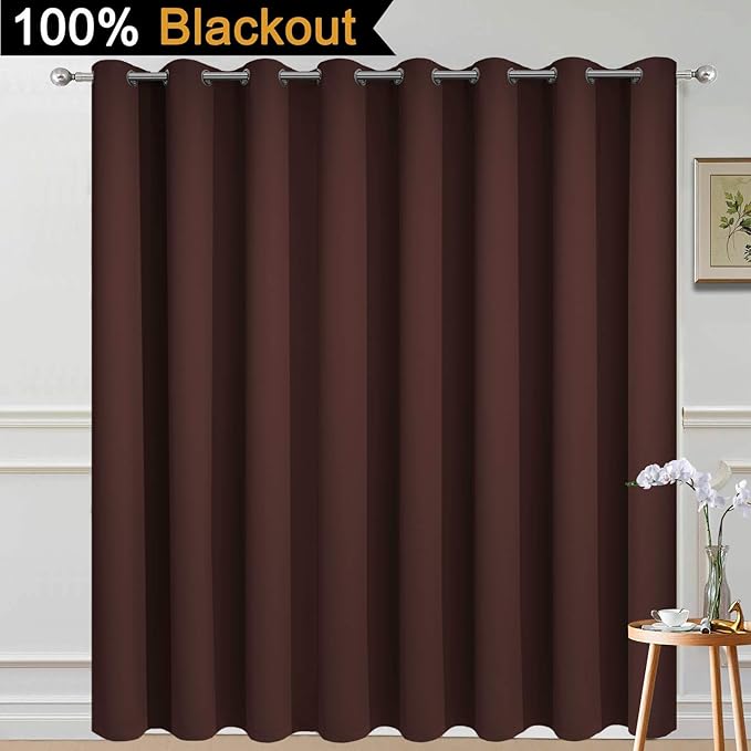 Yakamok Blackout Extra Wide Patio Sliding Door Curtains, Grommet Thermal