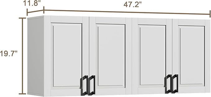 ChooChoo Laundry Room Cabinets, 4 Doors Wall Mounted Storage Cabinet, Kitchen