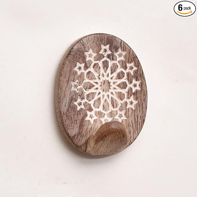 Indian Shelf Brown Style 6 Wood Wall Hooks