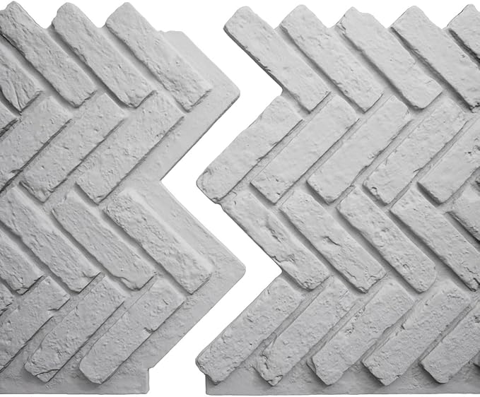 EverStone Herringbone Faux Brick Panel, 46 1/2"W x 25 1/4"H x 1"D