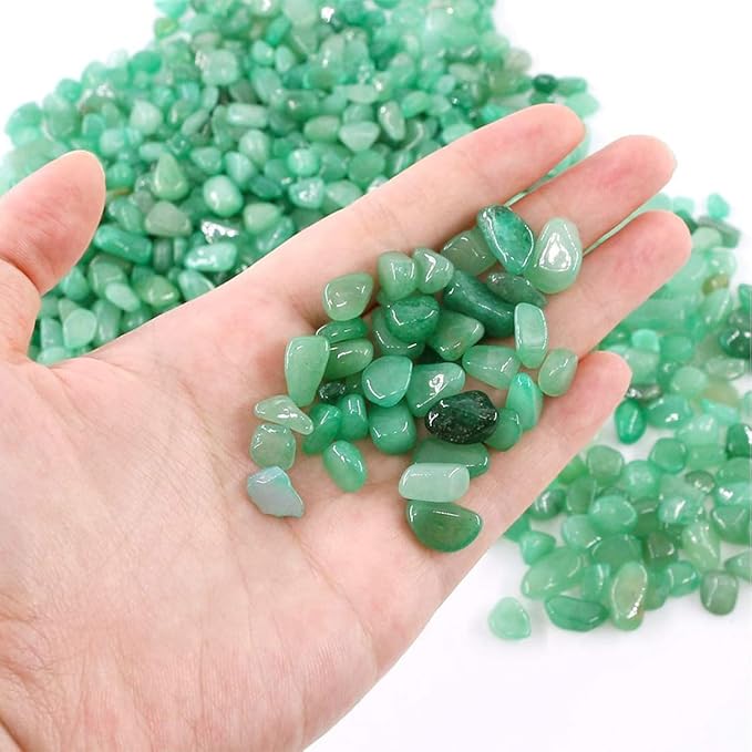 WAYBER Decorative Rock Stones, 1 Lb/460g Irregular Green Crystal Pebbles Quartz Gravel for Aquarium Turtle Tank Decoration/Succulent Plant Landscape/Flowerpot Vase Ornament