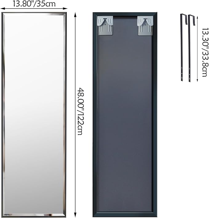 PETAFLOP 14x48 Inch Full Length Mirror Wall Mounted, Large Body Door Mirror
