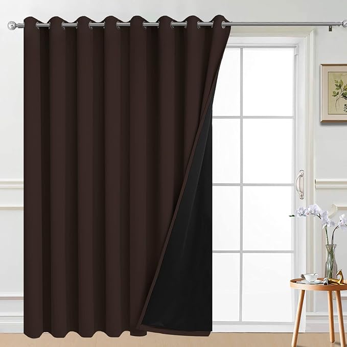 Yakamok Blackout Extra Wide Patio Sliding Door Curtains, Grommet Thermal