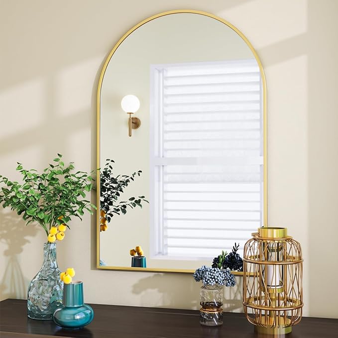 VooBang Arched Wall Mirror, 24 x 36 inch Arch Bathroom Mirror, Wall Mounted