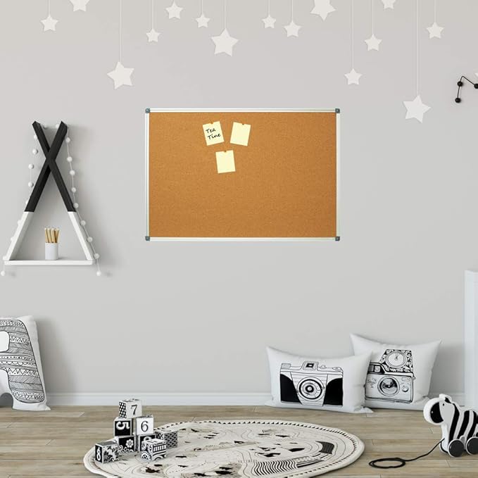 Lockways Cork Board Bulletin Board, 2 Pack Double Sided Corkboard 36" x 24"
