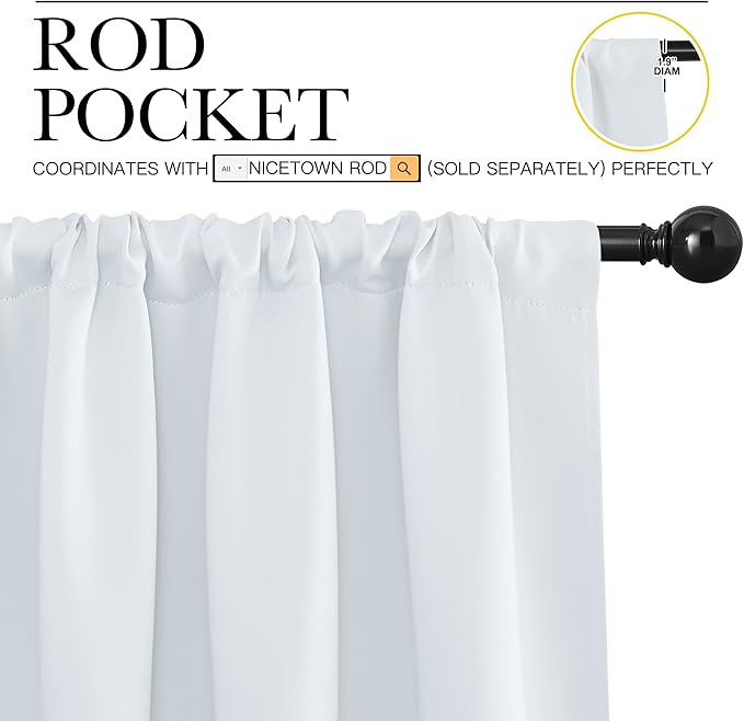 NICETOWN Greyish White Window Curtain Panels