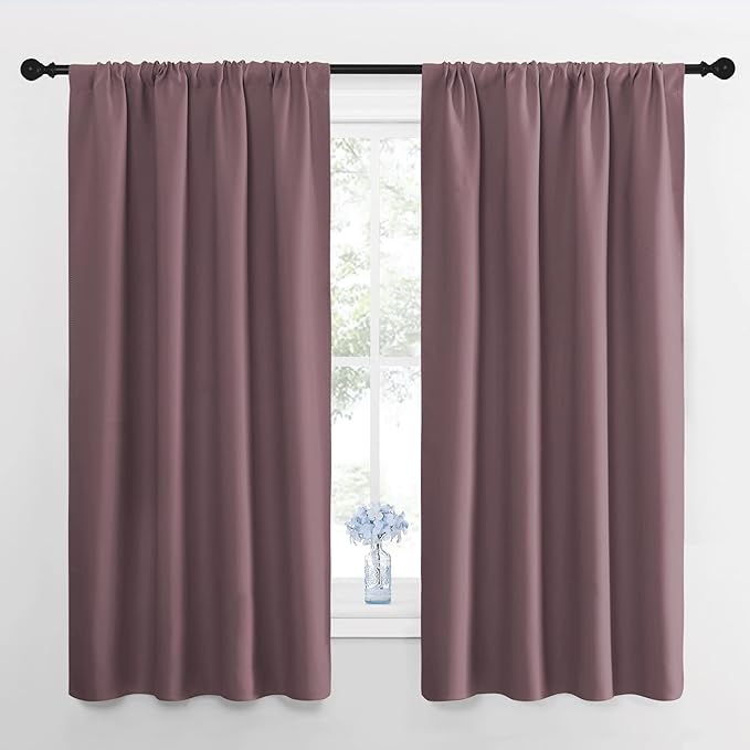 NICETOWN RV Blackout Curtains for Camper Windows, Dry Rose, Short Blackout