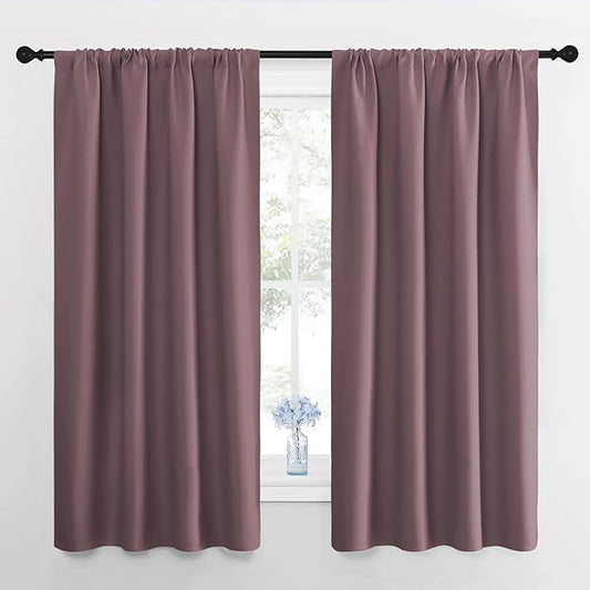 NICETOWN RV Blackout Curtains for Camper Windows, Dry Rose, Short Blackout