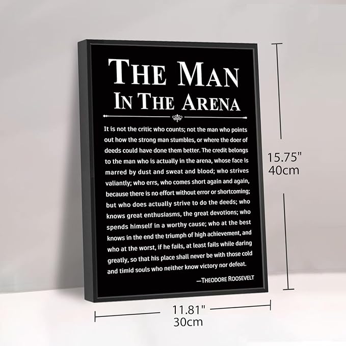 Howwii Office Wall Art Inspirational Decor The Man in the Arena Framed