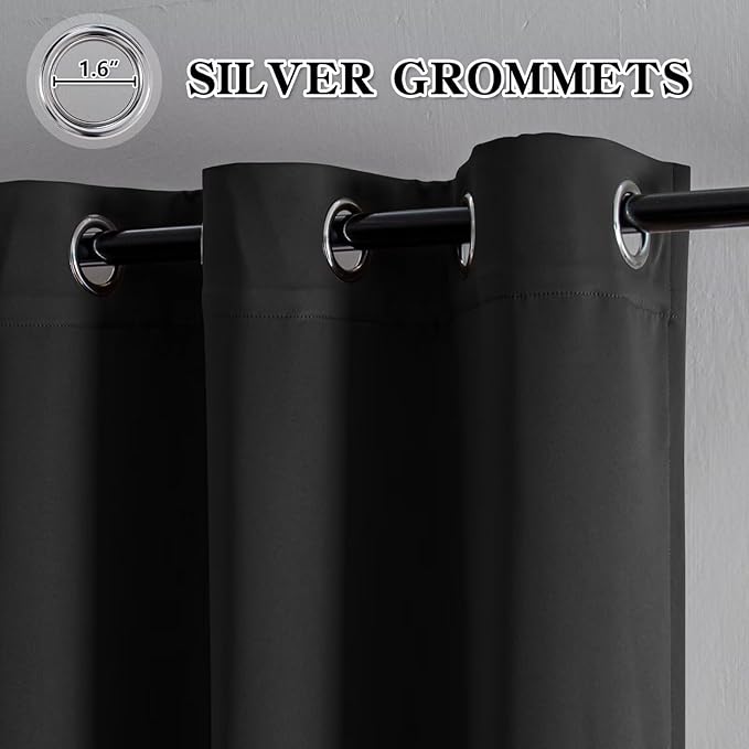 IGEMAEVE Blackout Curtains 108 Inch Length 2 Panels Set, Grommet Energy Saving