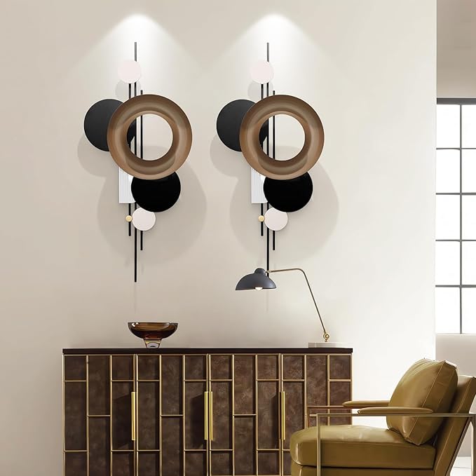 HEBOIX Large Metal Wall Decor Modern Metal Wall Art 3D Wall Sculptures Handmade