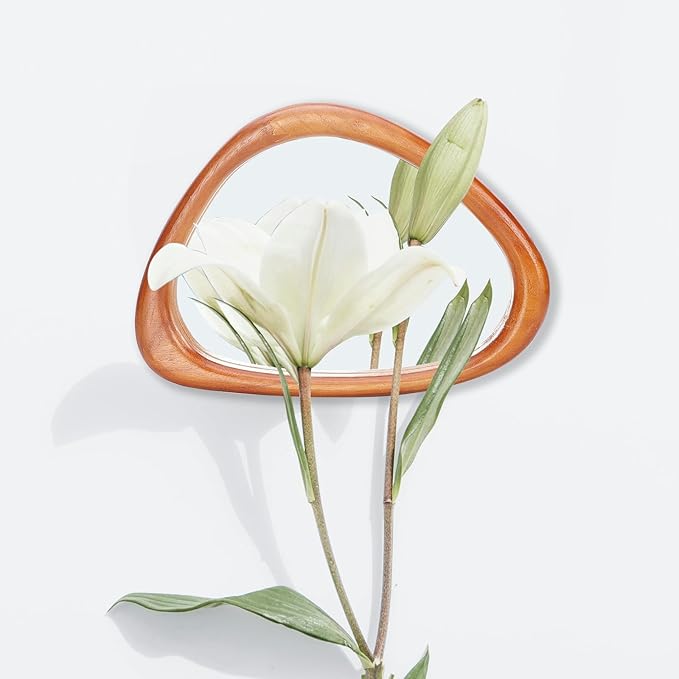 MAGFLERUM Irregular Wall Mirror, 15 * 10 inch Asymmetrical Wood Mirrors
