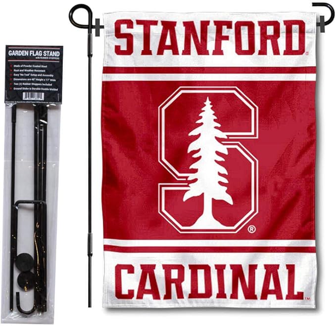 College Flags & Banners Co. Stanford Cardinal Garden Flag with Stand Holder