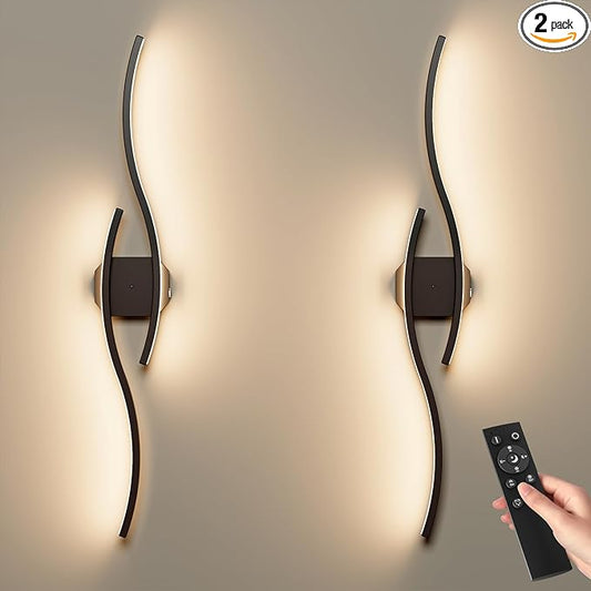 hunhun Battery Operated Wall Sconces Set of Two, Wireless Wall Sconce