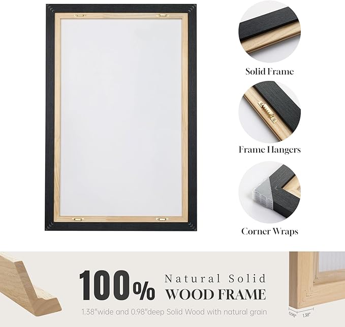 Large Framed Modern Abstract Wall Art Set of 2, Canvas Prints Paintings Artwork