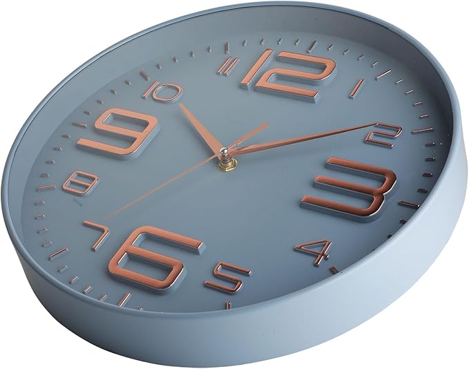 12 inch Silent and Non tick Battery Powered Quartz Round Wall Clock, Suitable