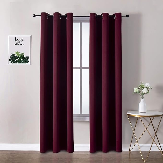 ChrisDowa Burgundyout Curtains 72 inches Long
