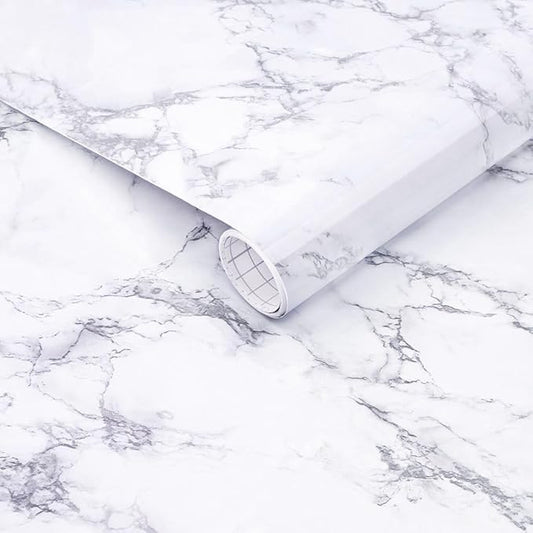 Arthome White Marble Contact Paper