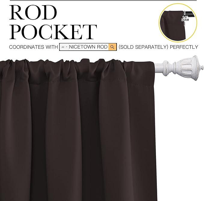 NICETOWN Blackout Curtain Panels 45 inches Long