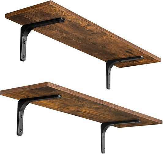DINZI LVJ Long Wall Shelves, 23.6 Inch Wall Mounted Shelves Set of 2,
