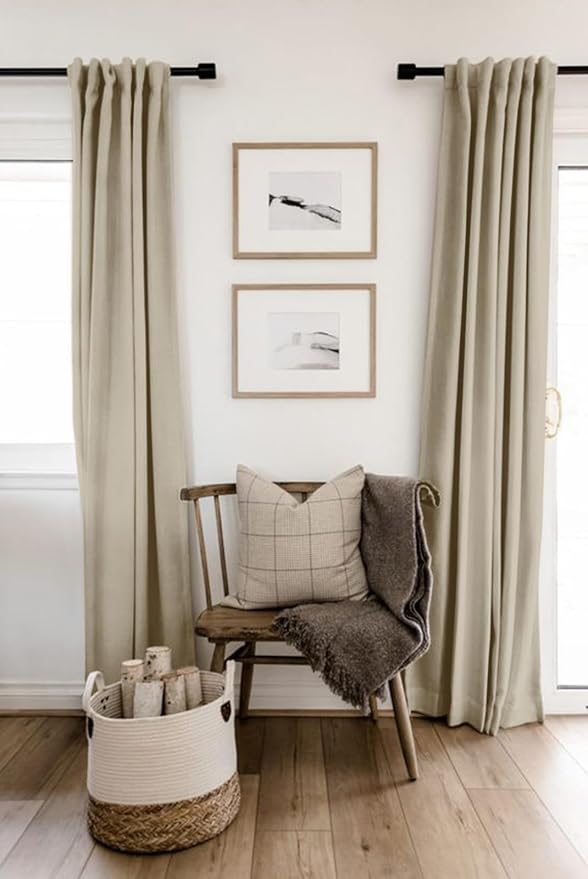 100% Blackout Shield Linen Blackout Curtains