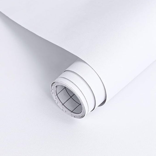 Arthome 17''x78.7'' White Contact Paper, Self Adhesive Wallpaper Waterproof