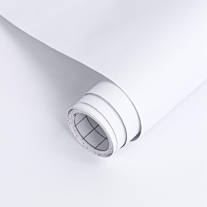 Arthome 23.6"x200" White Contact Paper, Peel and Stick Matte Wallpaper