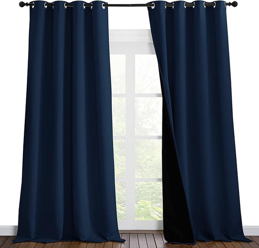 NICETOWN 100% Blackout Curtains 102 inches Long, Noise Reduction Window