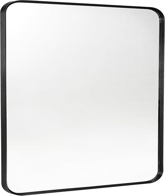 Black Metal Framed Bathroom Mirror
