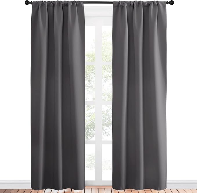NICETOWN Grey Window Curtains for Bedroom