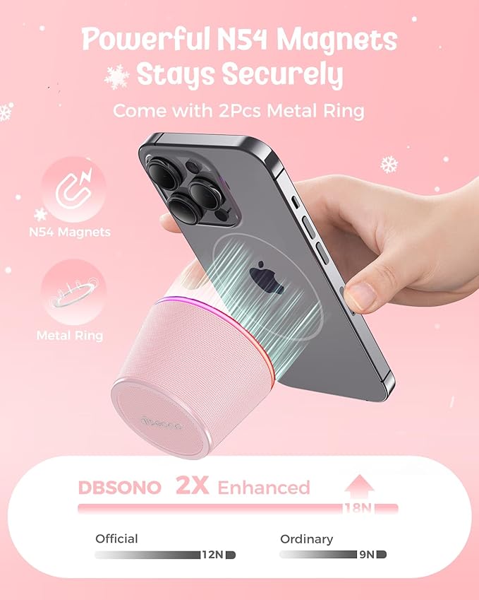 Small Bluetooth Speaker Gifts for Teens: Valentines Gifts for Him Her, 3 IN 1 Portable Magnetic Speaker with 9-Mode Lights, Waterproof Phone Stand for Desk, Cool Birthday Gadget Gifts for Adults