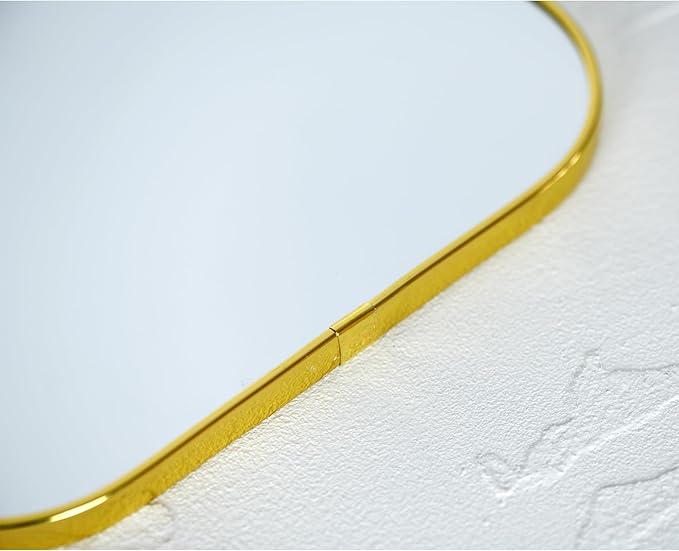 Gold Rectangular Wall Mirror, 15.6x9.2 Inch Modern Decorative Wall Mirror